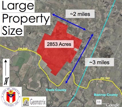 Size of Webberville Tract on which a landfill was proposed.